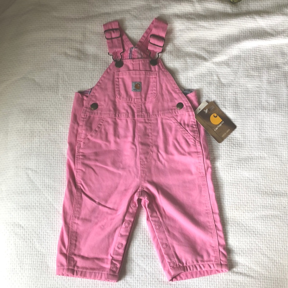 Baby Girl pink Carhartt bib overalls